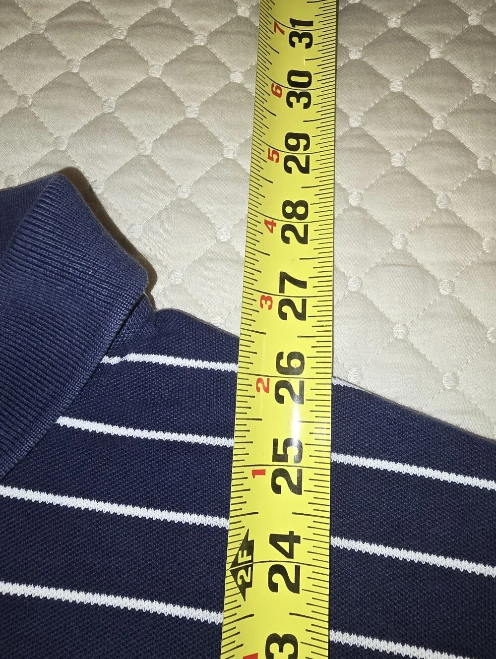 Lg- (3) Ralph Lauren Mens Polo Trio in Navy Stripe, Forest Green & Burgundy.